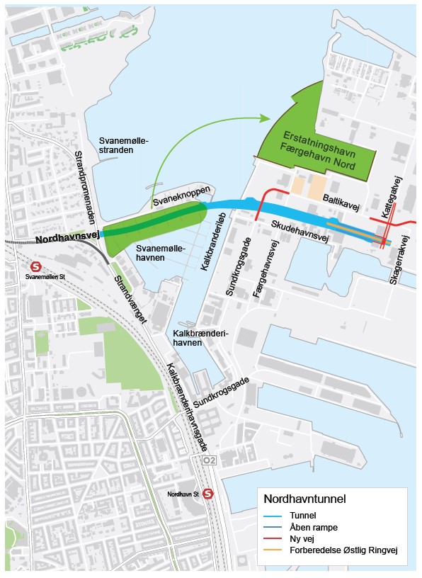 Plan of the new tunnel and temporary marina