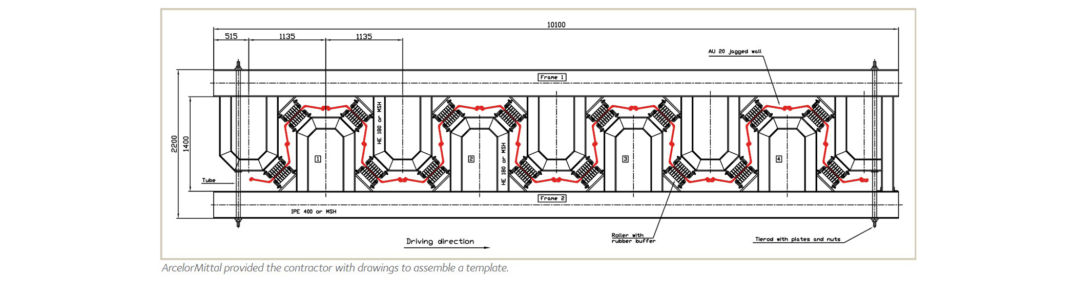 Harbour Construction. Contractor with drawings to assemble a template