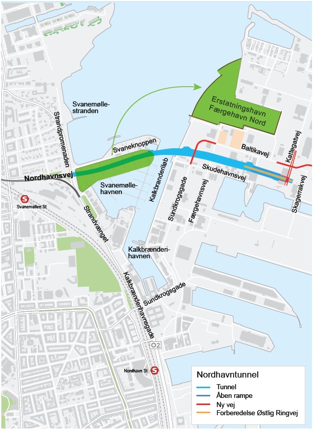 Plan of the new tunnel and temporary marina