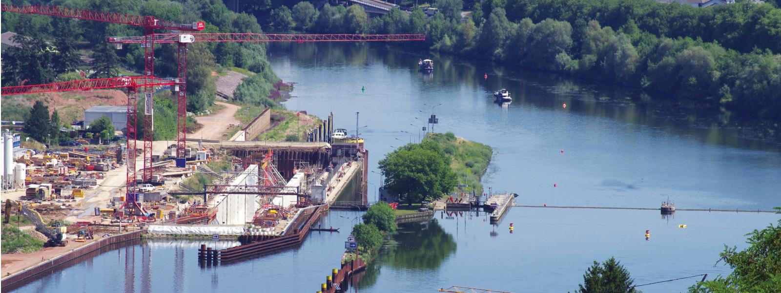 Trier, Germany. Expansion of Moselle Locks