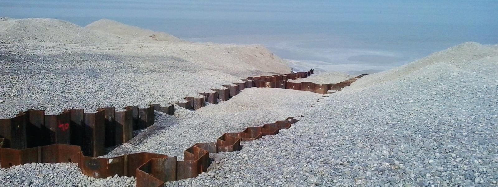 Coastal groynes, Cayeux-sur-Mer, FR