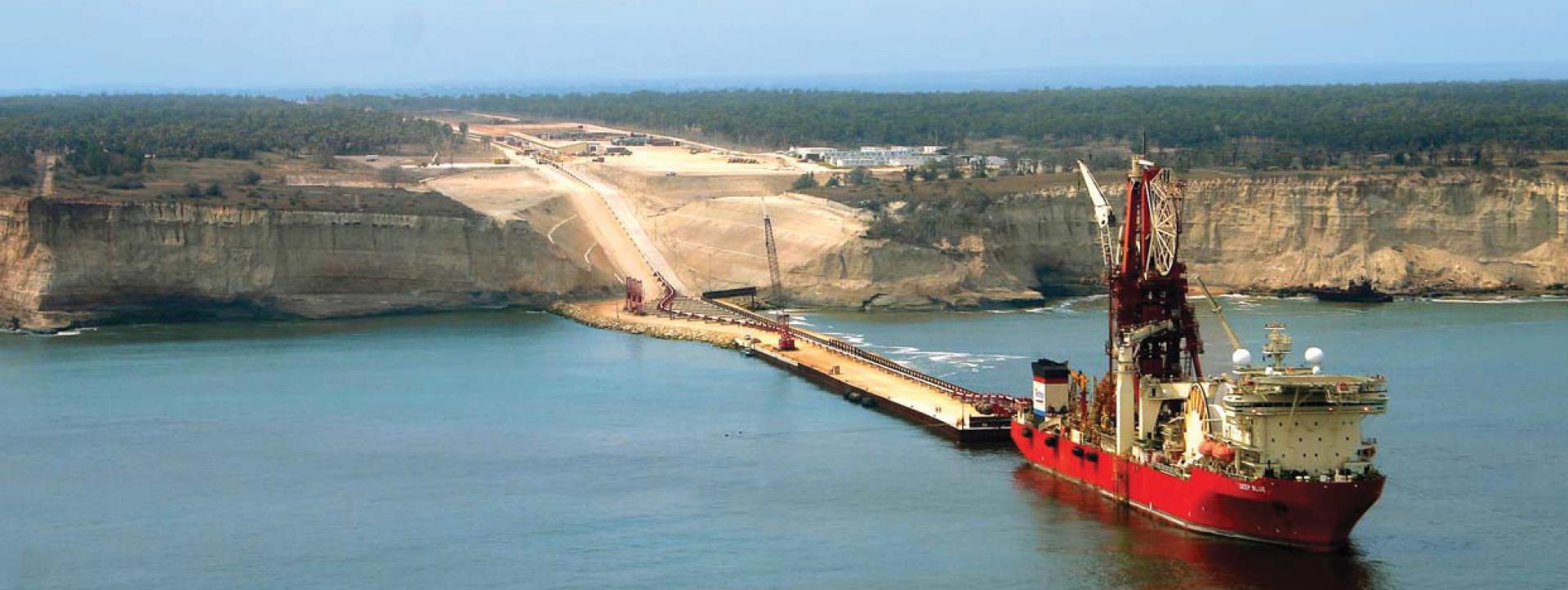 Spool base jetty in Dande, Angola