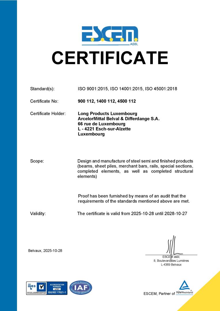 AM LPL ISO certificate 2025 front page